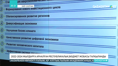 2022-2024 жылдарға арналған республикалық бюджет жобасы талқыланды