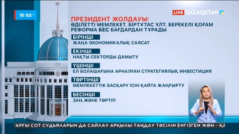 Жолдаудағы бес бағдарда қандай мәселелер қамтылған?