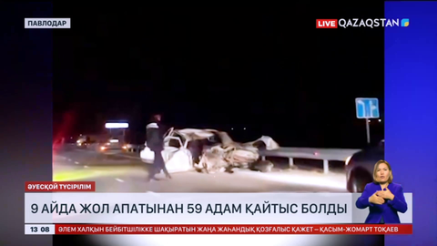 Павлодарда 9 айда жол апатынан 59 адам қайтыс болды
