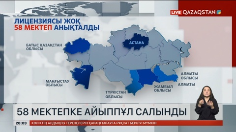 Қазақстанда 58 мектеп лицензиясыз жұмыс істеген