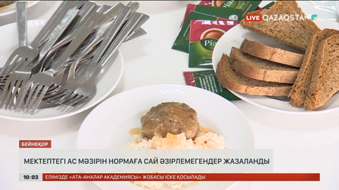 Мектепте ас мәзірін нормаға сәйкес әзірлемегендер жазаланды