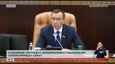 Мәулен Әшімбаев: Президент тапсырмаларын уақытылы әрі сапалы орындау қажет