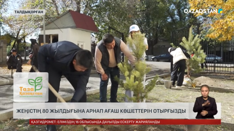 Талдықорғандықтар Жеңістің 80 жылдығына ағаш екті