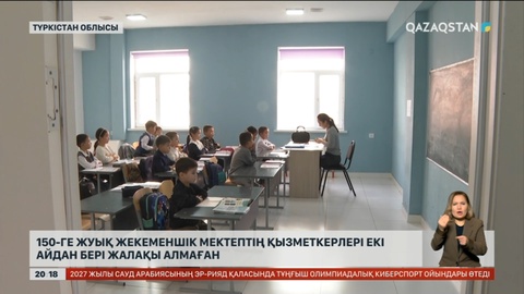 Түркістан облысында 150-ге жуық жекеменшік мектептің қызметкері екі айдан бері жалақы алмаған