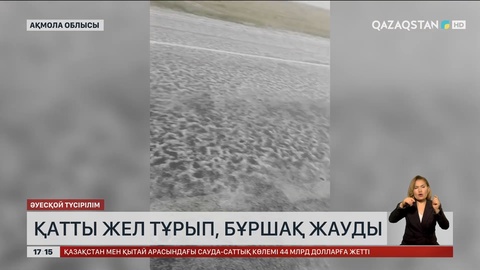 Ақмола облысында қатты жел тұрып, бұршақ жауды