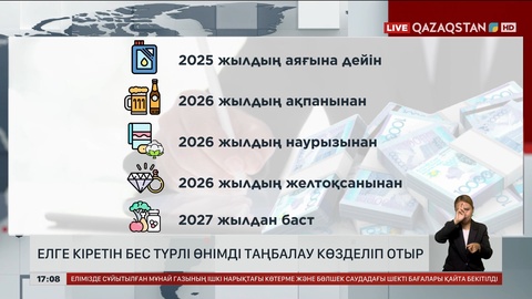 Елге кіретін бес түрлі өнімді таңбалау көзделіп отыр