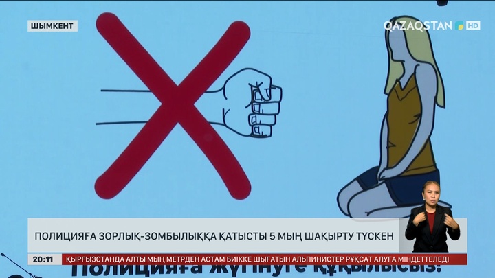 Шымкентте полицияға зорлық-зомбылыққа қатысты 5 мың шақырту түскен 