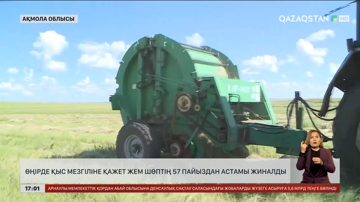 Ақмола облысында қысқы мал азығының 57% жиналды
