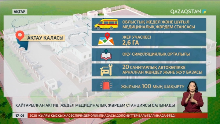 Қайтарылған актив: Ақтауда жедел медициналық жәрдем станциясы салынады