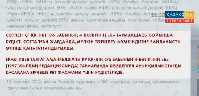 «Астана EXPO-2017» Ұлттық компаниясының экс-төрағасы Талғат Ермегияевтың мүлкіне тыйым салынды